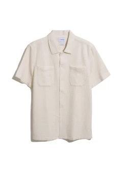 Farah Astro Short Sleeve Shirt In Ecru -Farah 1 253266d6 c873 4af2 abba bc97f2fbf01d
