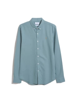 Farah Brewer Slim Fit Organic Cotton Long Sleeve Shirt In Brook Blue -Farah 1 e57e789a 5b7d 4b93 9d00 24c78e1b0f0c