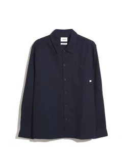 Farah Firmin Relaxed Fit Organic Cotton Long Sleeve Shirt In True Navy -Farah 2 3dc21c08 4e9c 489f aa8b 5d168a480d5f