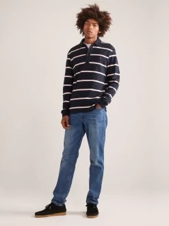 Farah Marine Long Sleeve Rugby Shirt In True Navy