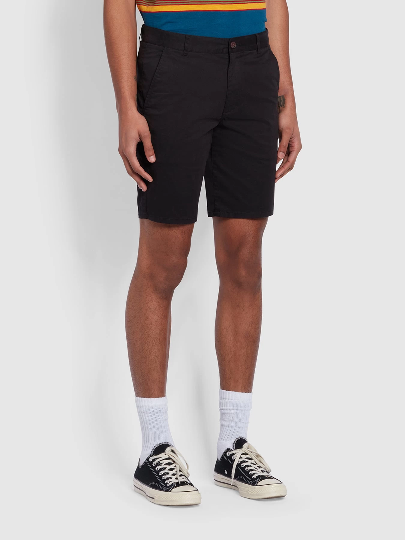 Farah Hawk Regular Fit Organic Cotton Chino Shorts In Black 3 Farah Hawk Regular Fit Organic Cotton Chino Shorts In Black