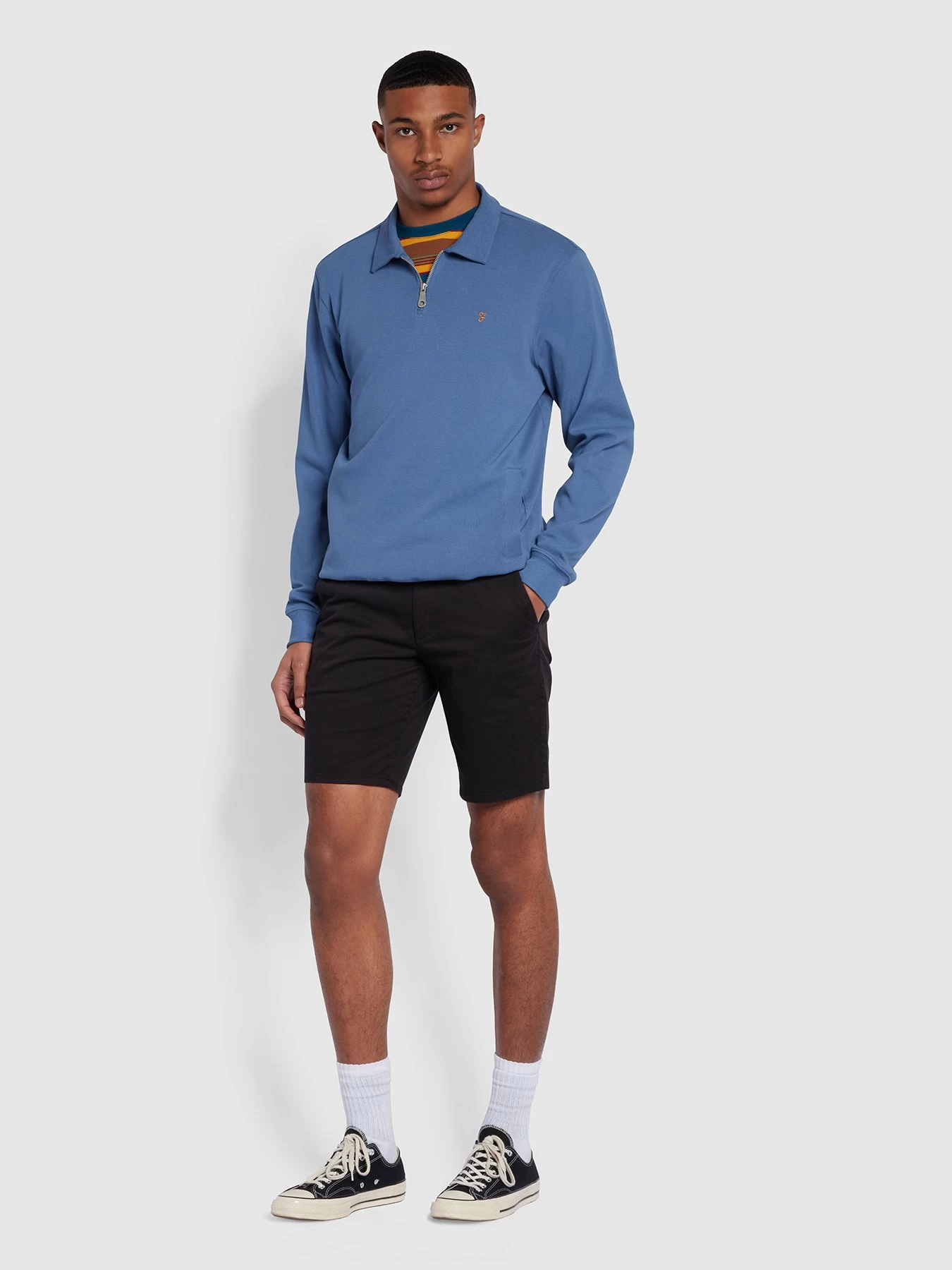 Farah Hawk Regular Fit Organic Cotton Chino Shorts In Black 4 Farah Hawk Regular Fit Organic Cotton Chino Shorts In Black - Image 2