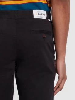 Farah Hawk Regular Fit Organic Cotton Chino Shorts In Black 8 Farah Hawk Regular Fit Organic Cotton Chino Shorts In Black -Farah BLACK f4hsb095 010 alt3