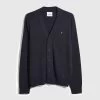 Farah Mullen Slim Fit Merino Wool Cardigan Sweater In Charcoal -Farah F4GFD001 022