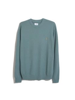 Farah Edwards Crew Neck Jumper In Brook Blue -Farah F4GSE001325