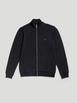 Farah Vance Organic Cotton Full Zip Sweatshirt In Black 11 Farah Vance Organic Cotton Full Zip Sweatshirt In Black -Farah F4KFB019 010 GP 1