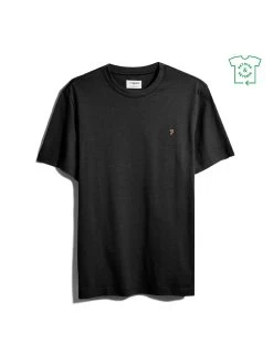 Farah Danny Regular Fit Organic Cotton T-Shirt In Black -Farah F4KFD040010