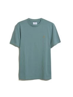 Farah Danny Regular Fit Organic Cotton T-Shirt In Brook Blue -Farah F4KFD040325
