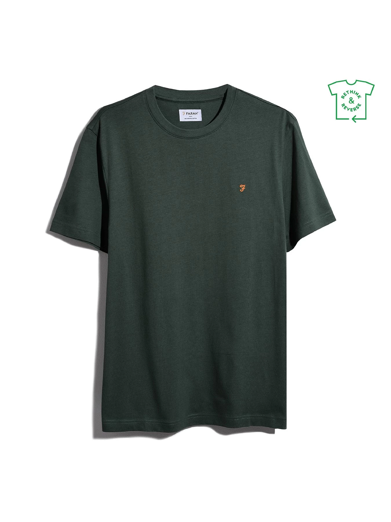 Farah Danny Regular Fit Organic Cotton T-Shirt In Evergreen 7 Farah Danny Regular Fit Organic Cotton T-Shirt In Evergreen - Image 5