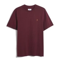Danny Regular Fit Organic Cotton T-Shirt In Farah Red Marl -Farah F4KFD040 628