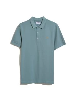 Farah Blanes Organic Cotton Short Sleeve Polo Shirt In Brook Blue -Farah F4KSB068325 1