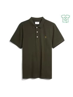 Farah Blanes Slim Fit Organic Cotton Polo Shirt In Evergreen -Farah F4KSB068357