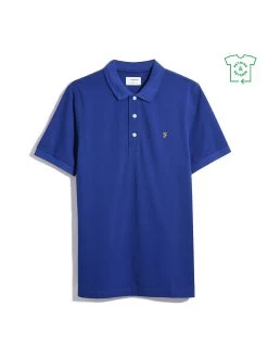 Farah Blanes Slim Fit Organic Cotton Polo Shirt In Blue Peony -Farah F4KSB068492
