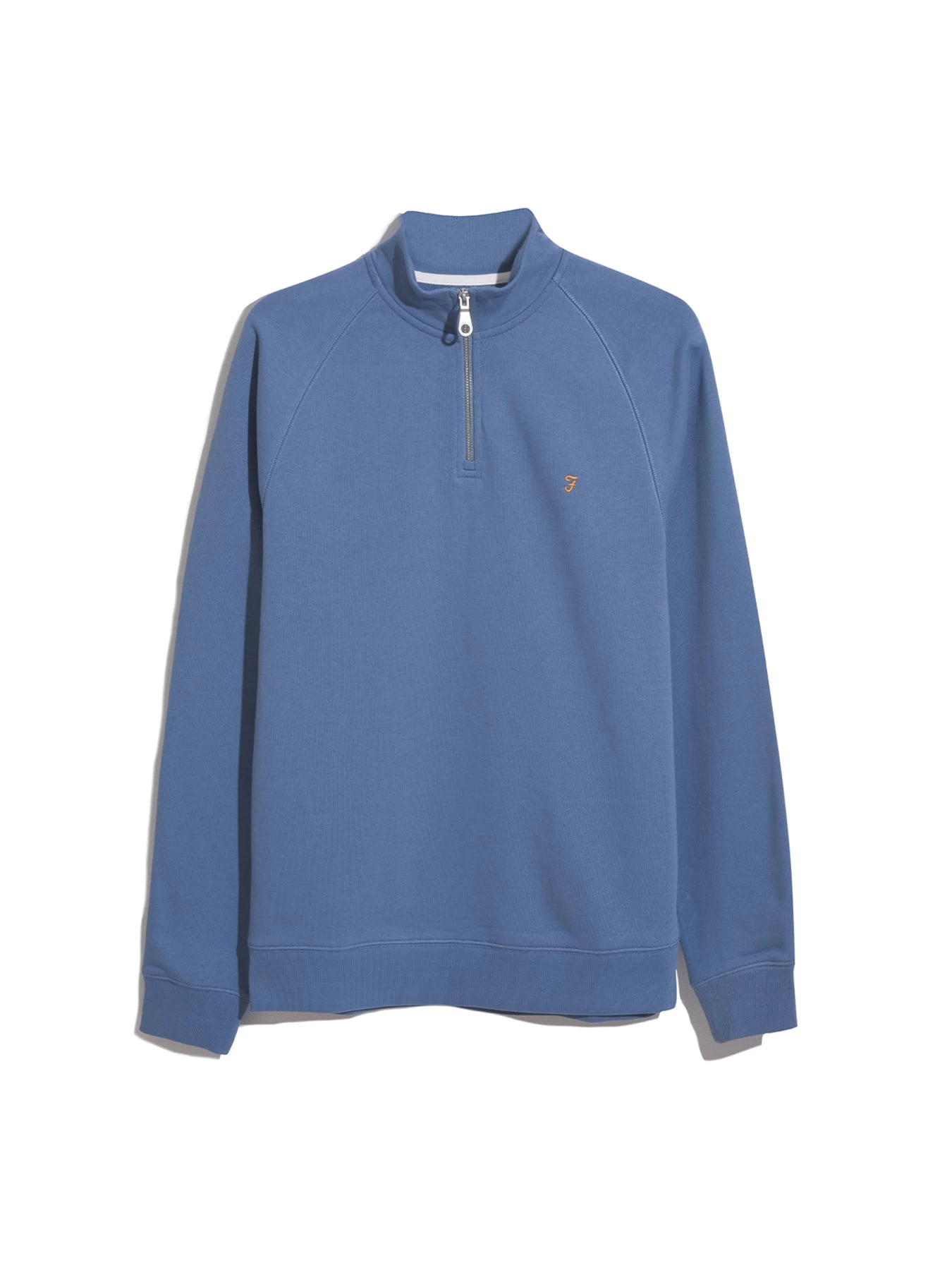 Farah Jim Organic Cotton Quarter Zip Sweatshirt In Sheaf Blue 7 Farah Jim Organic Cotton Quarter Zip Sweatshirt In Sheaf Blue - Image 5