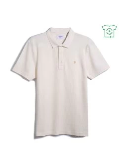 Farah Forster Textured Polo Shirt In Ecru -Farah F4KSC017280