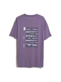 Damon Farah Logo Print T-Shirt In Slate Purple -Farah F4KSE028516BACK