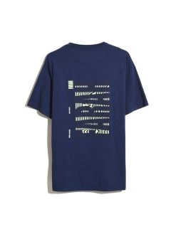 Damon Farah Logo Print T-Shirt In Rich Indigo -Farah F4KSE028972BACK