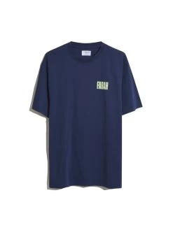 Damon Farah Logo Print T-Shirt In Rich Indigo -Farah F4KSE028972FRONT