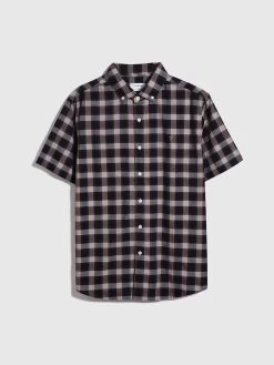 Farah Beckford Relaxed Fit Check Shirt In Smoky Brown