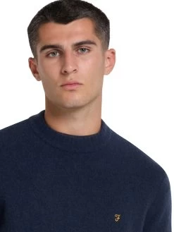 Farah Spero Regular Fit Crew Neck Jumper In True Navy -Farah a3rmlmydoknxbbp7evvc