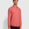 Farah Fontella Slim Fit Corduroy Shirt In Dark Rose -Farah a9soqnand7hx45k0wapr