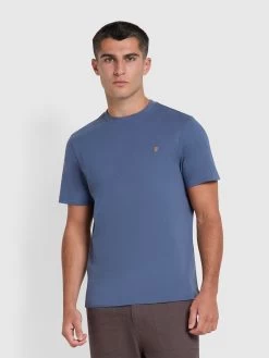 Farah Danny Regular Fit Organic Cotton T-Shirt In River Bed