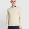 Farah Mullen Cotton Crew Neck Jumper In Fog