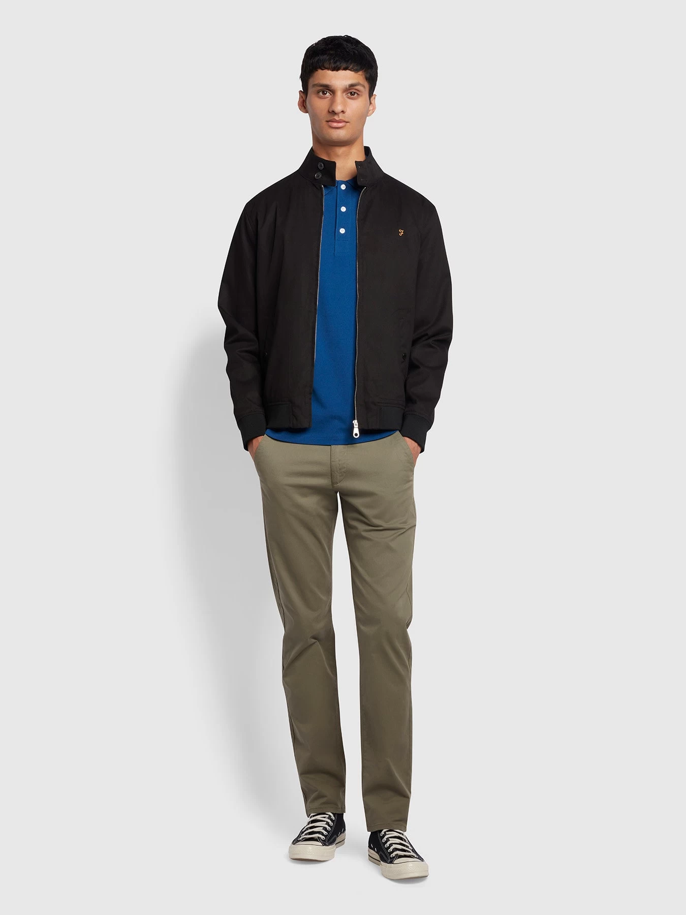 Farah Waldorf Regular Fit Harrington Organic Cotton Jacket In Black 4 Farah Waldorf Regular Fit Harrington Organic Cotton Jacket In Black - Image 2