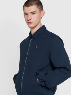 Farah Cane Organic Cotton Harrington Style Jacket In True Navy -Farah bxm8qzwwx6rucb3uysai