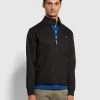 Farah Waldorf Regular Fit Harrington Organic Cotton Jacket In Black