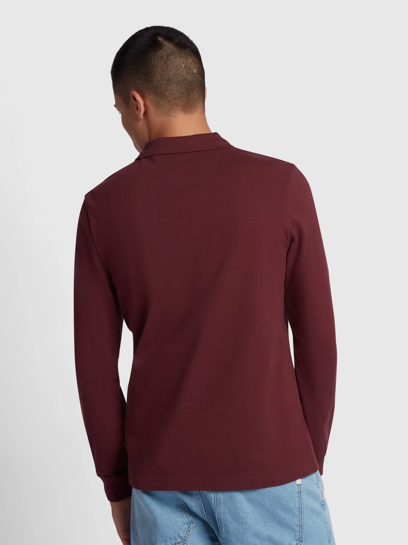 Blanes Organic Cotton Long Sleeve Polo Shirt In Farah Red 5 Blanes Organic Cotton Long Sleeve Polo Shirt In Farah Red - Image 3