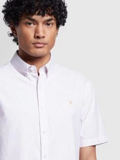 Farah Brewer Stripe Short Sleeve Shirt In Dark Pink 8 Farah Brewer Stripe Short Sleeve Shirt In Dark Pink -Farah d5tkilhmlth2weqyjplf