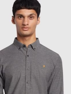 Steen Slim Fit Brushed Organic Cotton Shirt In Farah Grey Marl 9 Steen Slim Fit Brushed Organic Cotton Shirt In Farah Grey Marl -Farah d6jpezscup6ikttfy4tg