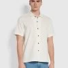 Farah Rincon Relaxed Fit Short Sleeve Revere Overshirt In Ecru -Farah dkuplxzstebvcmx2fqer