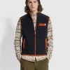 Farah Vernazza Regular Fit Full Zip Fleece Gilet In True Navy -Farah drblebld9sh2j1w3tnxa
