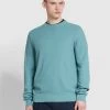 Farah Edwards Crew Neck Jumper In Brook Blue