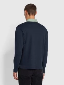 Farah Ward Regular Fit Organic Cotton Rugby Shirt In True Navy -Farah e2suvdhguehpnt6i9jxy