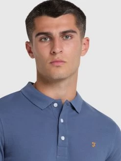 Farah Blanes Slim Fit Organic Cotton Polo Shirt In River Bed -Farah e61nhtcnihwthwokmbpe