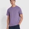 Farah Danny Regular Fit Organic Cotton T-Shirt In Slate Purple