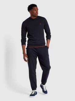 Farah Durrington Organic Cotton Jogger In True Navy