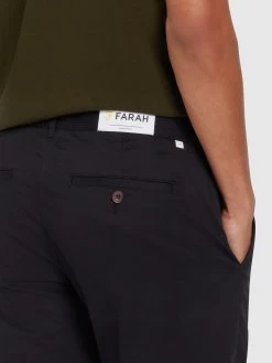 Farah Endmore Skinny Fit Organic Cotton Chino Twill Trousers In Black -Farah f4bhb010 010 alt4 1