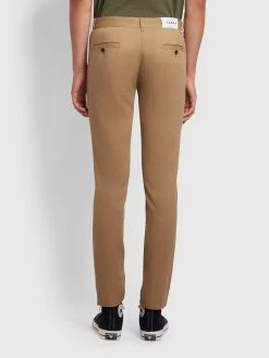 Farah Endmore Skinny Fit Organic Cotton Twill Chinos In Beige -Farah f4bhb010 223 ALT1jpg