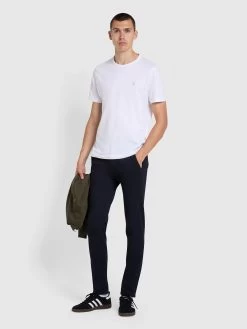 Farah Endmore Skinny Fit Organic Cotton Twill Chinos In True Navy