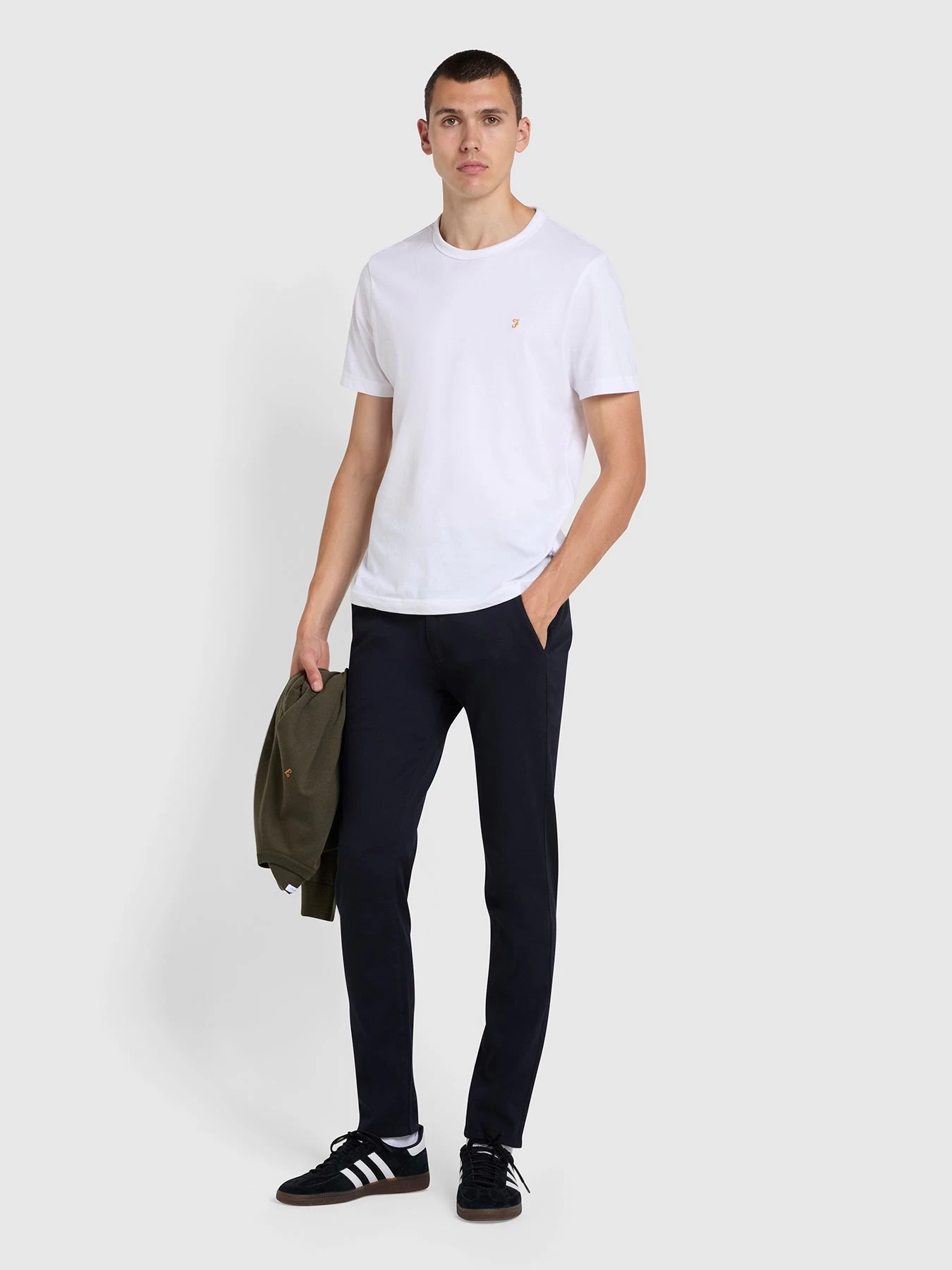 Farah Endmore Skinny Fit Organic Cotton Twill Chinos In True Navy 3 Farah Endmore Skinny Fit Organic Cotton Twill Chinos In True Navy