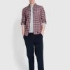Farah Greenport Tapered Fit Trousers In True Navy -Farah f4bhd016 412 alt2