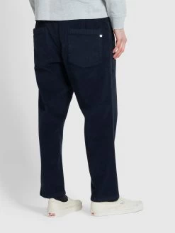 Farah Greenport Tapered Fit Trousers In True Navy -Farah f4bhd016 412 alt3