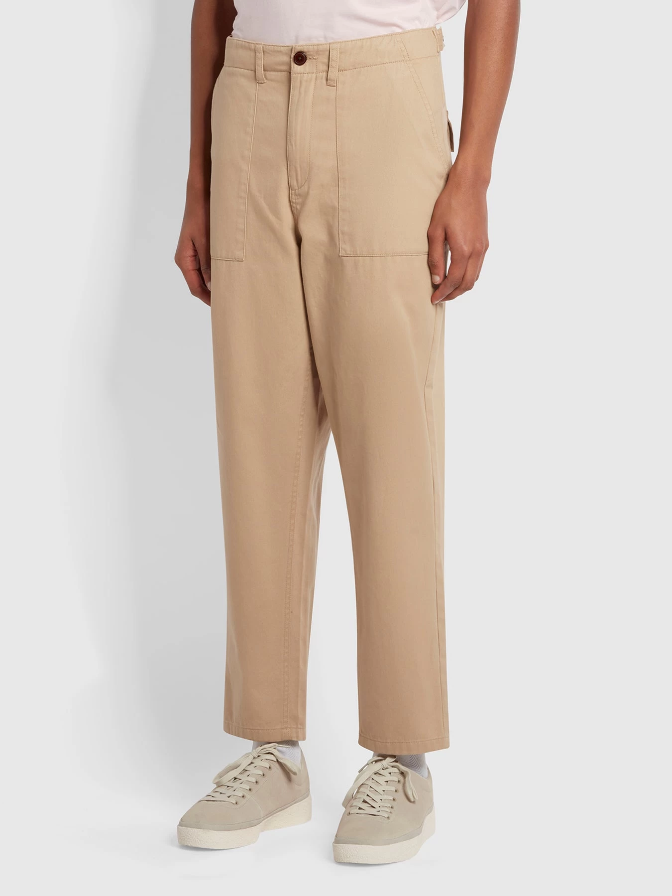 Farah Hawtin Relaxed Fit Twill Trousers In Light Sand 4 Farah Hawtin Relaxed Fit Twill Trousers In Light Sand - Image 2