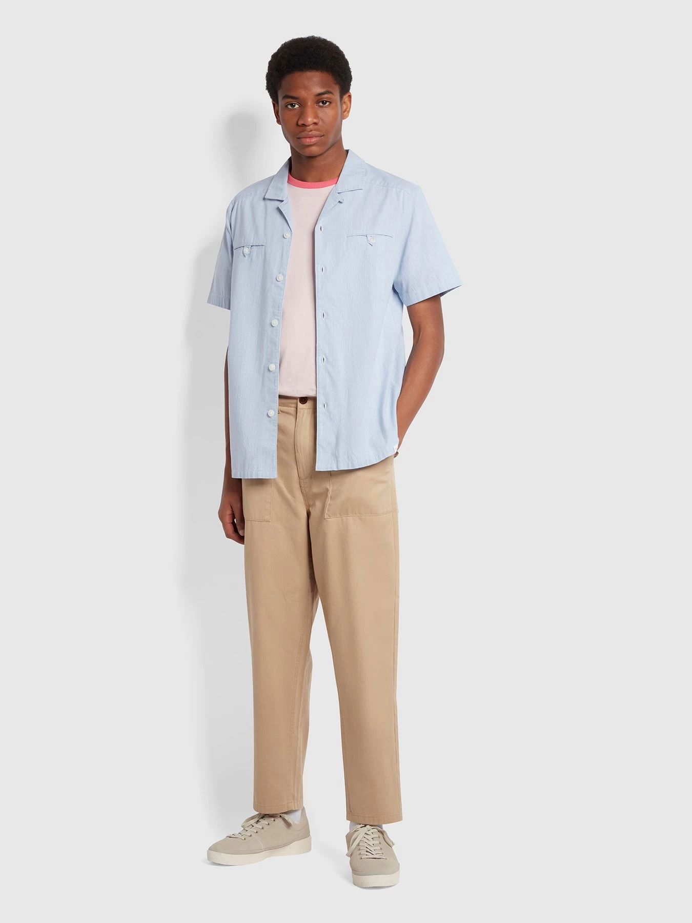 Farah Hawtin Relaxed Fit Twill Trousers In Light Sand 3 Farah Hawtin Relaxed Fit Twill Trousers In Light Sand
