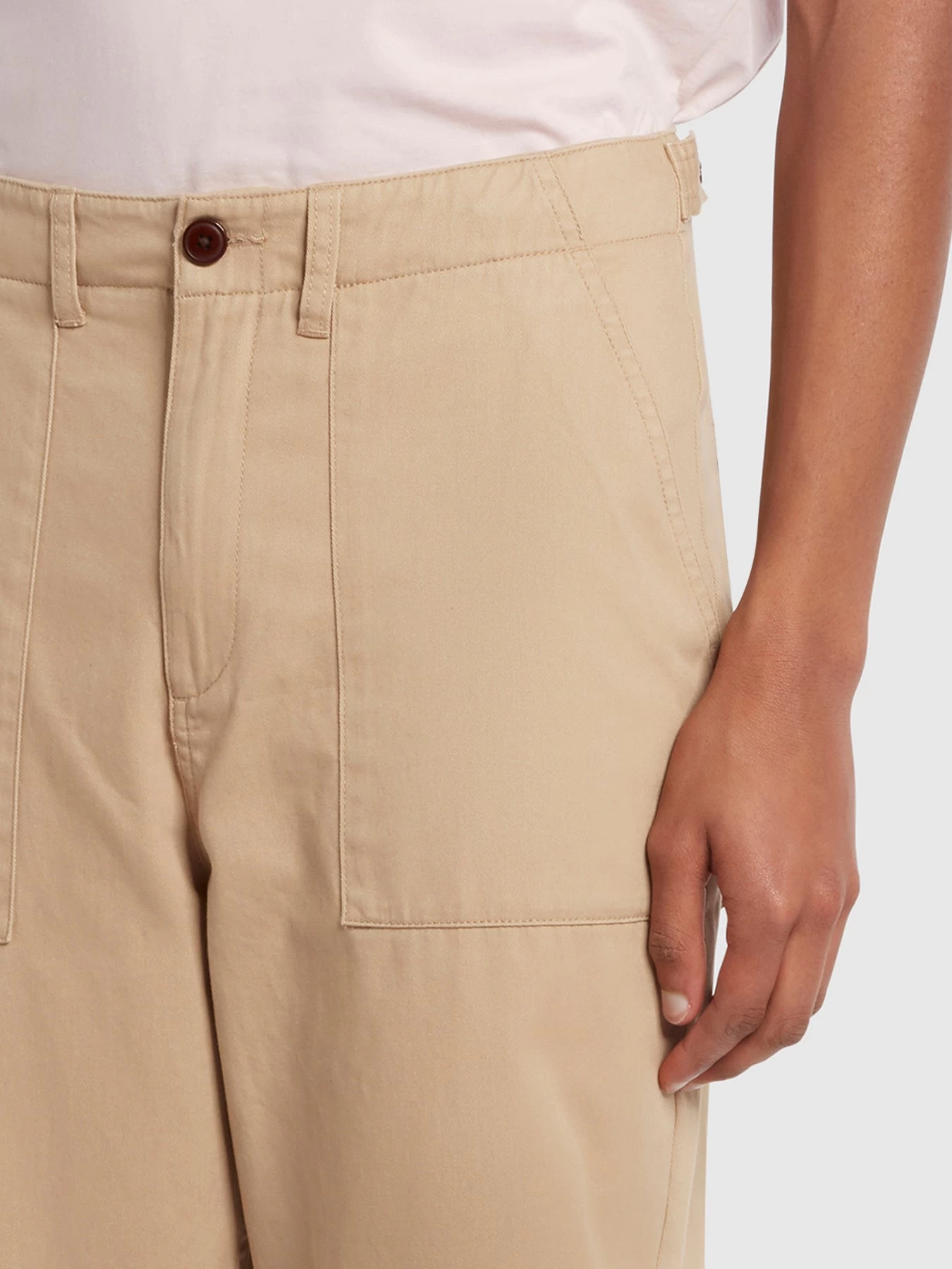 Farah Hawtin Relaxed Fit Twill Trousers In Light Sand 5 Farah Hawtin Relaxed Fit Twill Trousers In Light Sand - Image 3