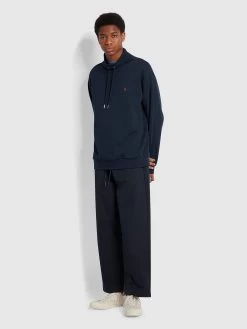 Farah Greenport Loose Fit Sweatpants In True Navy